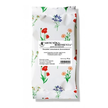 Szálas keverék gyógytea - ARTICSÓKA-BORSMENTA  (epe-kefe extra) 50 gr