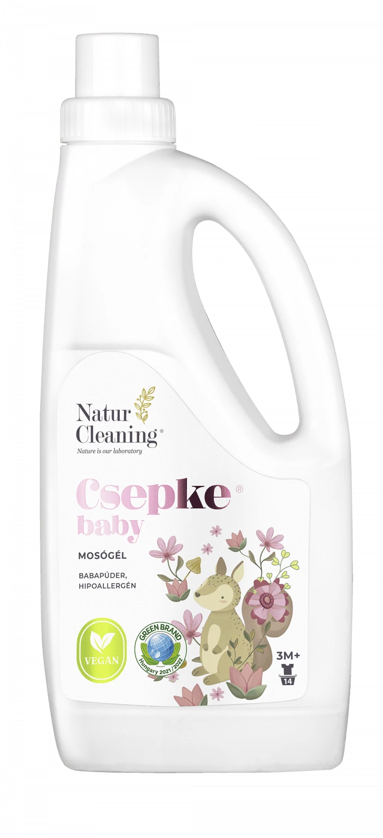 Naturcleaning Csepke baby mosógél babapúder, hipoallergén 1 Liter