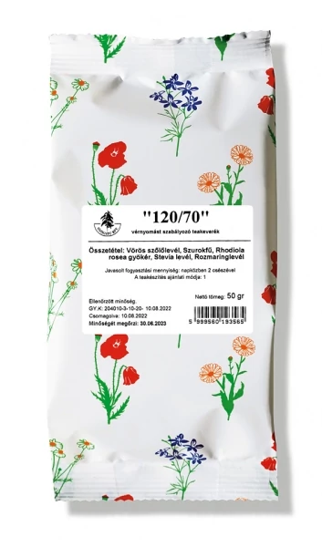 Szálas keverék gyógytea - 120/70  (vérnyomás csökkentő) 50 gr